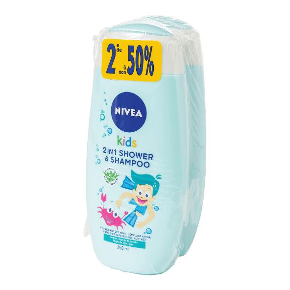 NIVEA(R) 				Gel douche pour enfants, 2 pcs