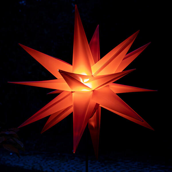 3D-LED-Leuchtstern mit Erdspieß