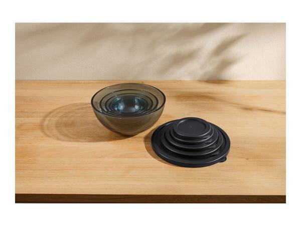Silvercrest Black Glass Bowl Set - 5 Pieces