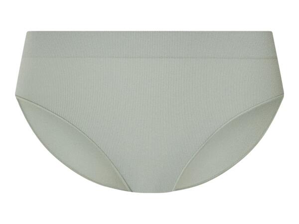 Esmara Ladies' Mint & White Ribbed Briefs - 3 Pack