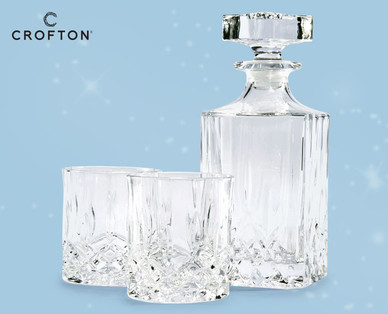 CROFTON Whiskykaraffe mit zwei Gläsern