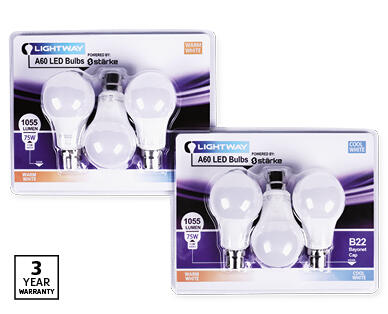 11W LED A60 Globes 3pk