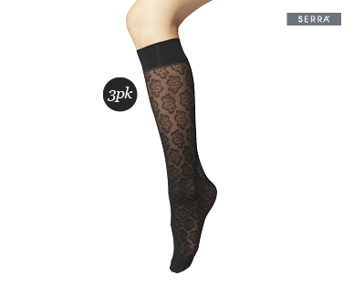 LADIES OPAQUE KNEE HIGHS 3PK