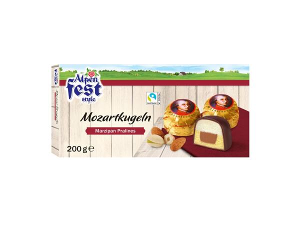 Alpenfest Mozartkugeln Marzipan Pralines
