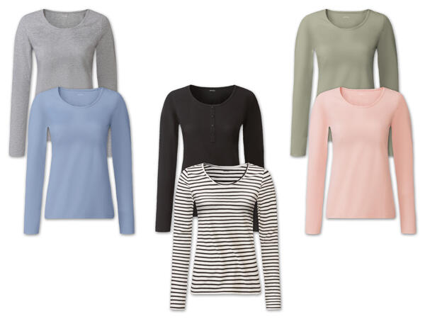 Damen Langarmshirt, 2 Stück