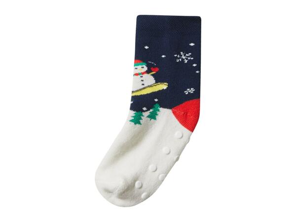 Lupilu Younger Kids' Navy Christmas Thermal Socks - 2 Pairs