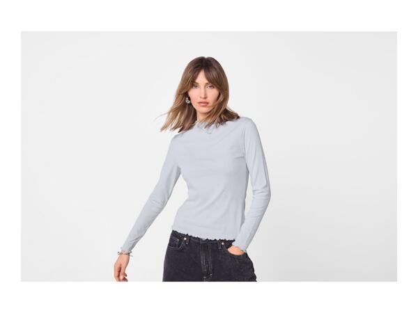 Esmara Ladies' Blue Long Sleeve Ribbed Tops - 2 Pack