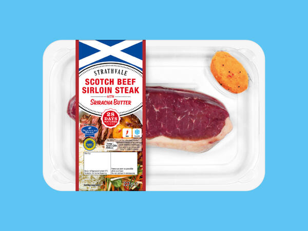 28-Day Matured Beef Sirloin Steak with Sriracha Butter