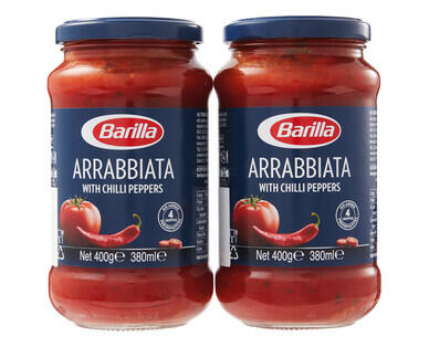 Barilla Pasta Sauce 2 x 400g Arrabiatta or Bolognese
