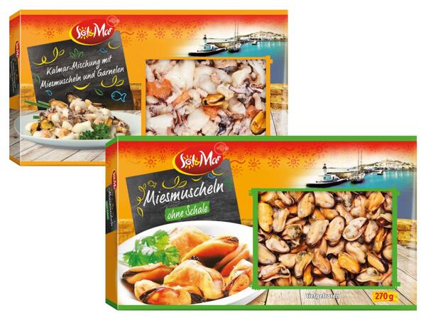 Meeresfrüchte oder Miesmuscheln