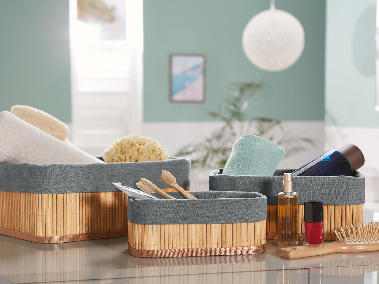 Livarno Living Bamboo Basket Set1