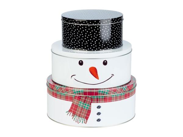 Livarno Home Christmas Tin Set - 3 Piece Set