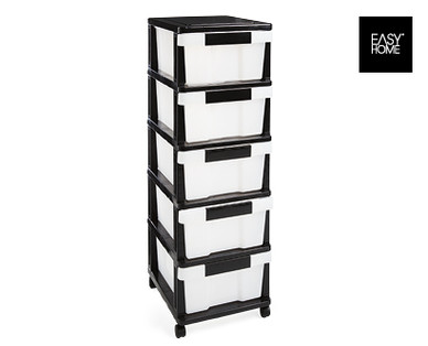 FIVE DRAWER STORAGE CABINET ON WHEELS 