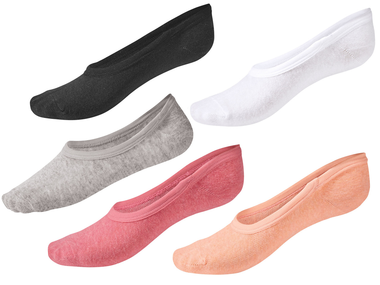 Ladies' Cotton Footsies, 5 pairs