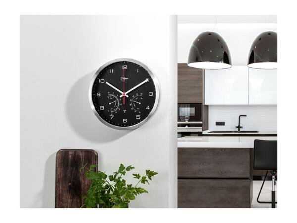 Black Radio-Controlled Wall Clock