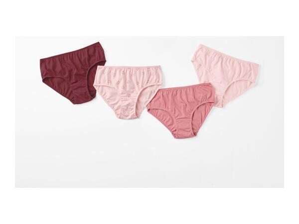 Esmara Girls' Pink Pure Cotton Knickers - 4 Pack