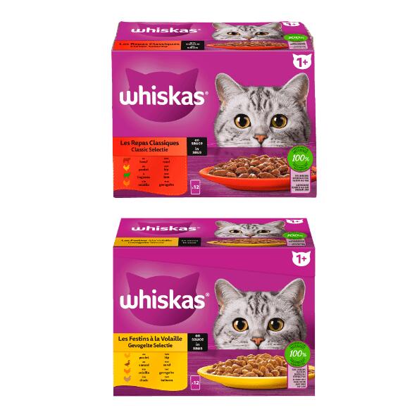 WHISKAS(R) 				Aliment pour chats, 12 pcs