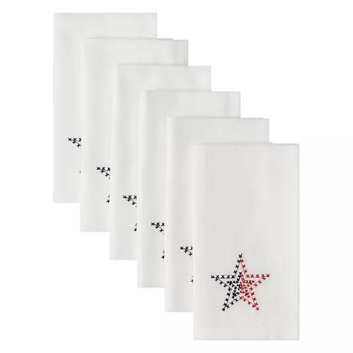 17"X 17" Americana Napkins - Red White & Blue Stars, 6 pack