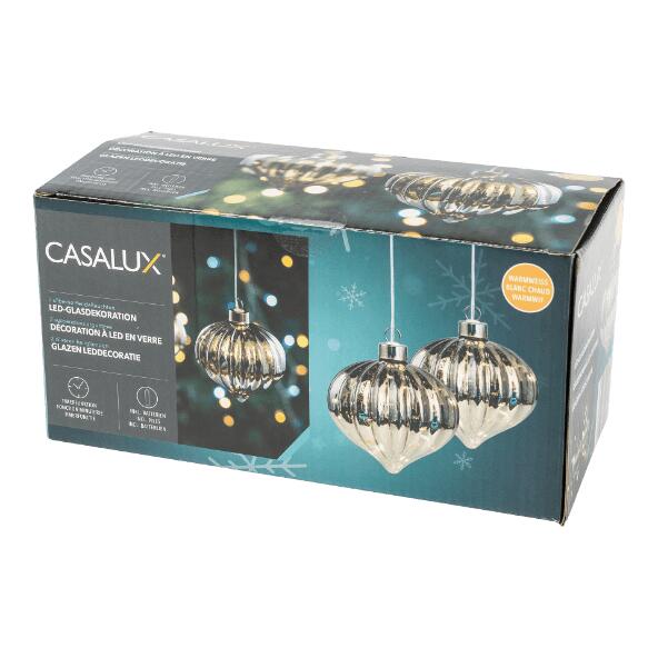 CASALUX(R) 				Glas-LED-Dekoration, 2 St.