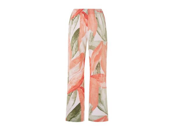 Esmara Ladies' Linen Blend Trousers - Patterned