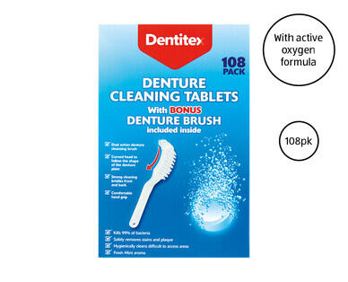 Denture Cleaning Tablets with Denture Brush