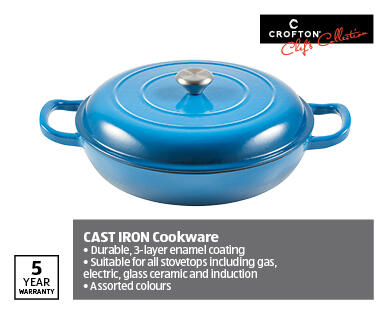 Cast Iron French Pan 3.2L – Blue or Green