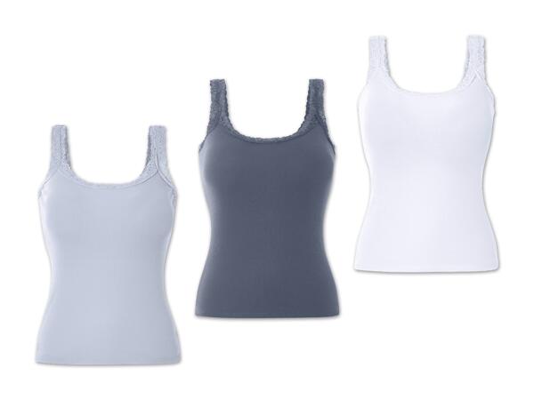 Damen Top mit Spitze, 3 Stück