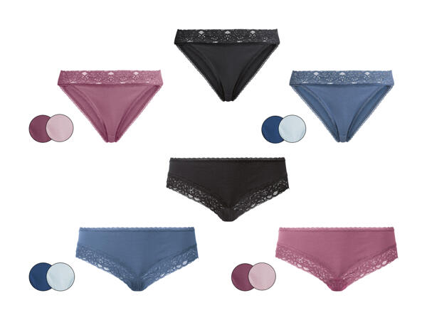 Minislips ou hipsters avec dentelle, lot de 5