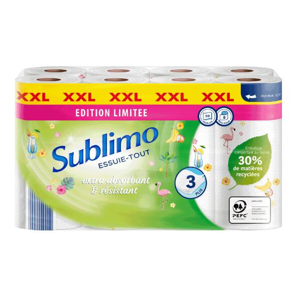 SUBLIMO(R) Rouleaux d'essuie-tout, 8 pcs
