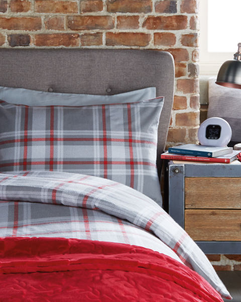 Brushed Check Cotton King Duvet Set