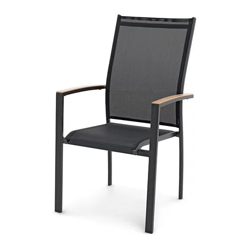 Alu-Stapelsessel Midi Holzoptik Set, 4-teilig