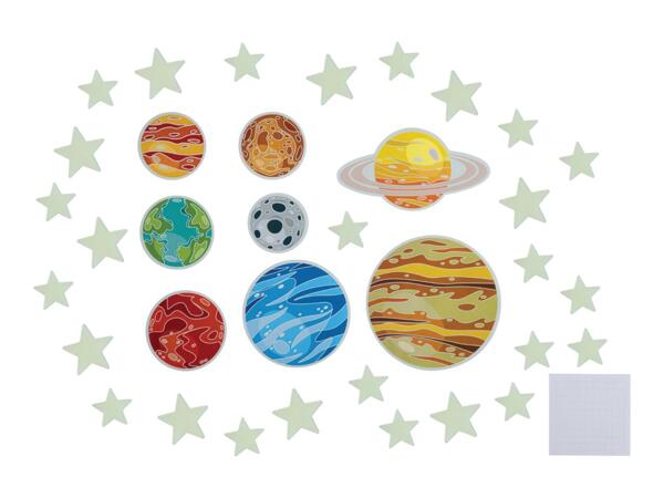 Crelando Glow In The Dark Solar System & Stars Wall Stickers - 35 Pieces