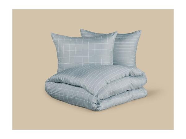 Blue Microfibre Satin Duvet Cover Set - King