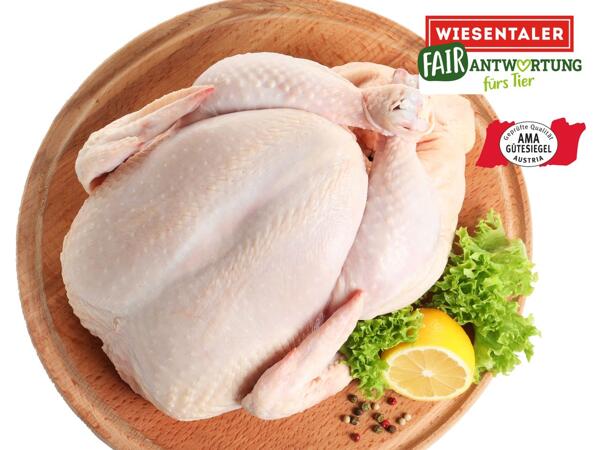 Frisches Maishendl bratfertig