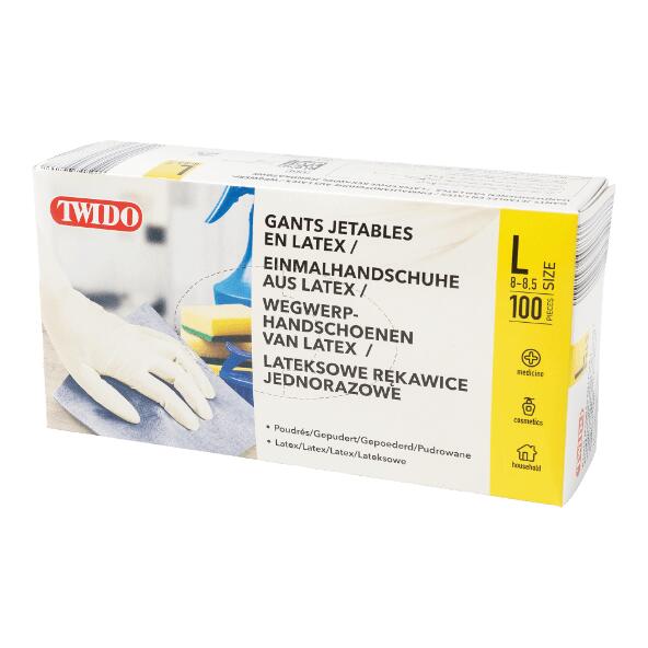 TWIDO HOUSEHOLD(R) 				Latexhandschoenen, 100 st.