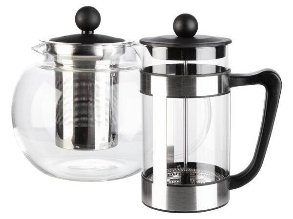 Tekanna/kaffebryggare i glas, 1 l