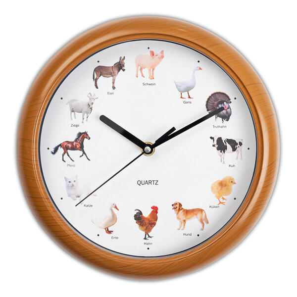 Wanduhr mit Tierstimmen