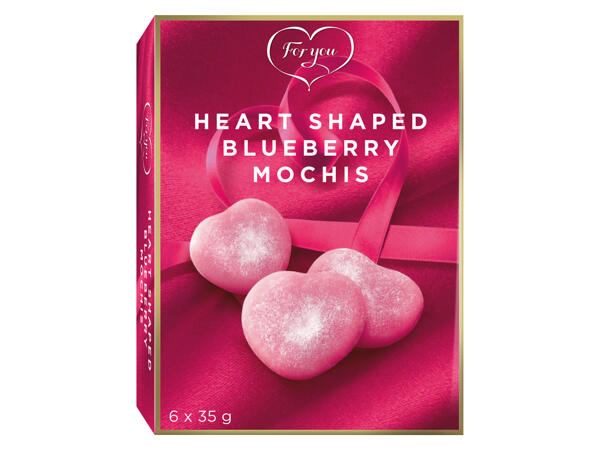 Heart-Shaped Blueberry Mochis