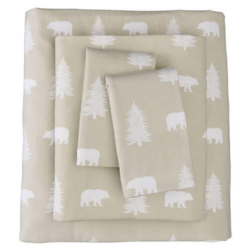 King Size Flannel Sheet Set - Bear