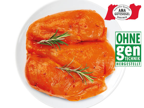 Frische Hendlfilet-Schnitzel mariniert