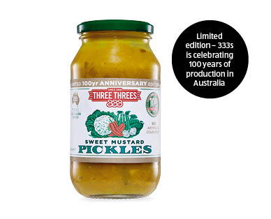 Three Threes Sweet Mustard Pickles 520g