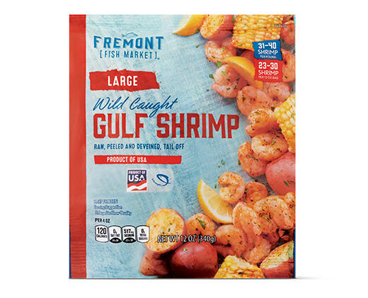 Fremont Fish Market 
 Large Raw, Peeled & Deveined Wild Gulf Shrimp