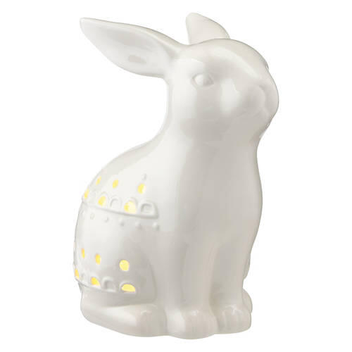 LED Ceramic Bunny - Cream Sitting Bunny