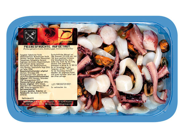 Marinblu Gemischte Meeresfrüchte
