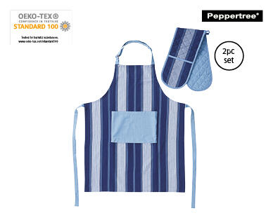 2pk Double Oven Glove and Apron Set
