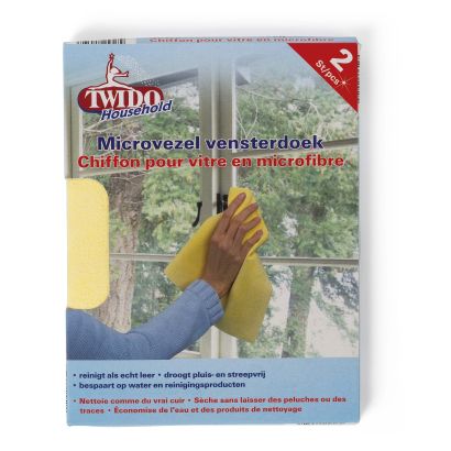 Chiffons en microfibre pour vitres, 2 pcs