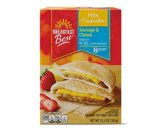 Breakfast Best 
 Pita Sandwiches Egg & Cheese or Sausage & Cheese