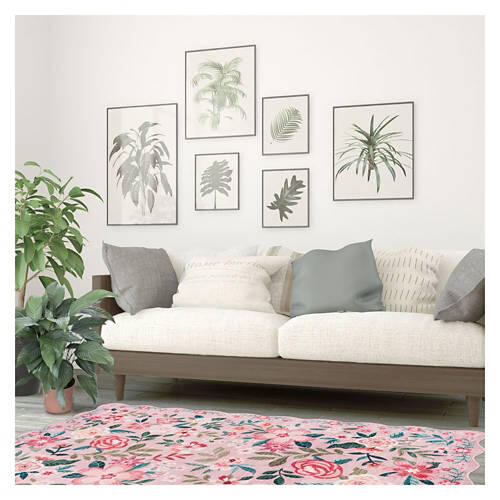 3' x 4' Washable Scalloped Accent Rug - Modern Floral