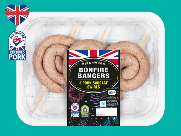 Birchwood 3 British Pork Sausage Swirl Bonfire Bangers