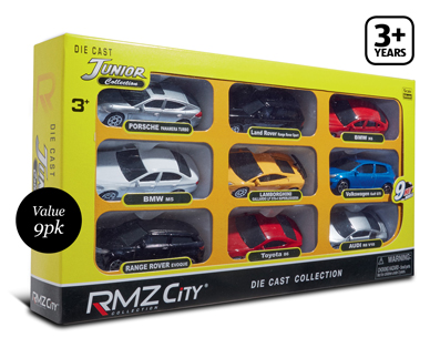 3" DIE CAST CARS 9PK